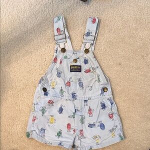 OshKosh B'gosh Kids Overalls - White with Colorful Print